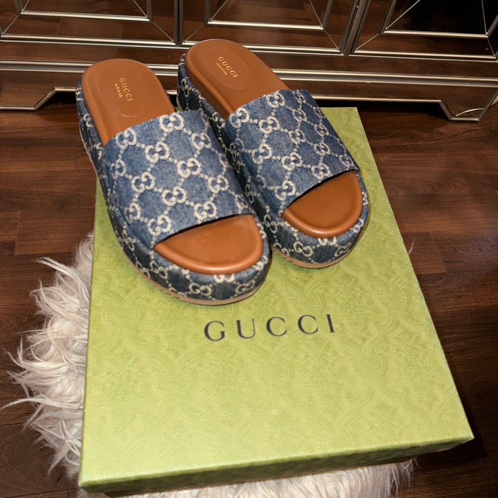 Authentic Gucci Platform Slide Sandals